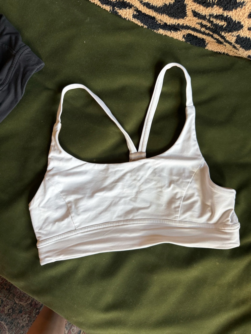 White lulu sports bra